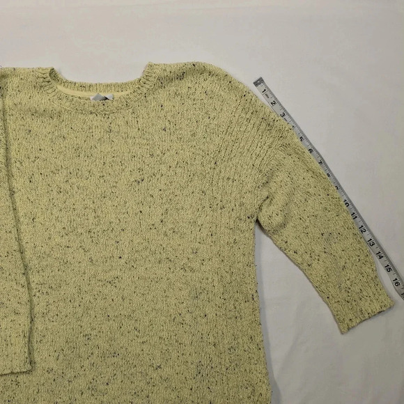 J.Jill women's yellow marbled sweater, 3/4 sleeve ribbed pullover, size S petite - Picture 6 of 7